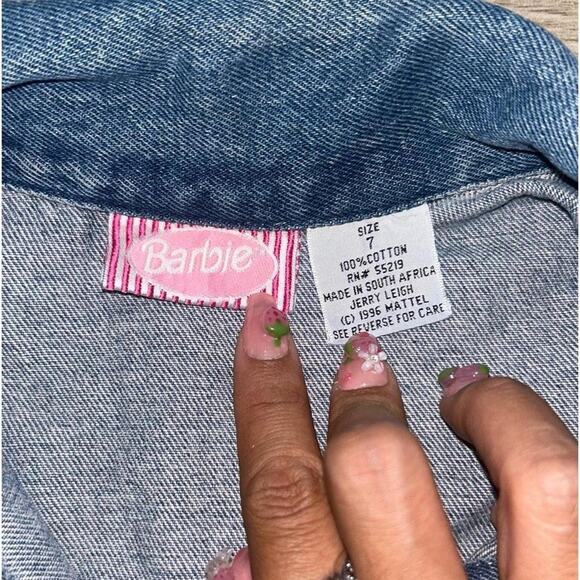 Barbie Vintage 1996 Embroidered Crop Jean Jacket - Picture 4 of 4